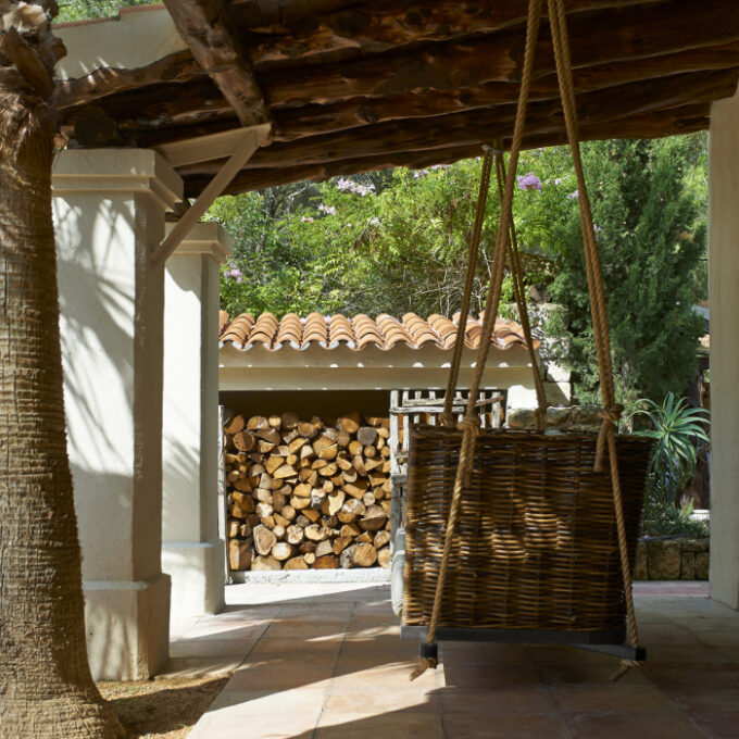 Rustic Rattan Can Carlos Hanging Sofa