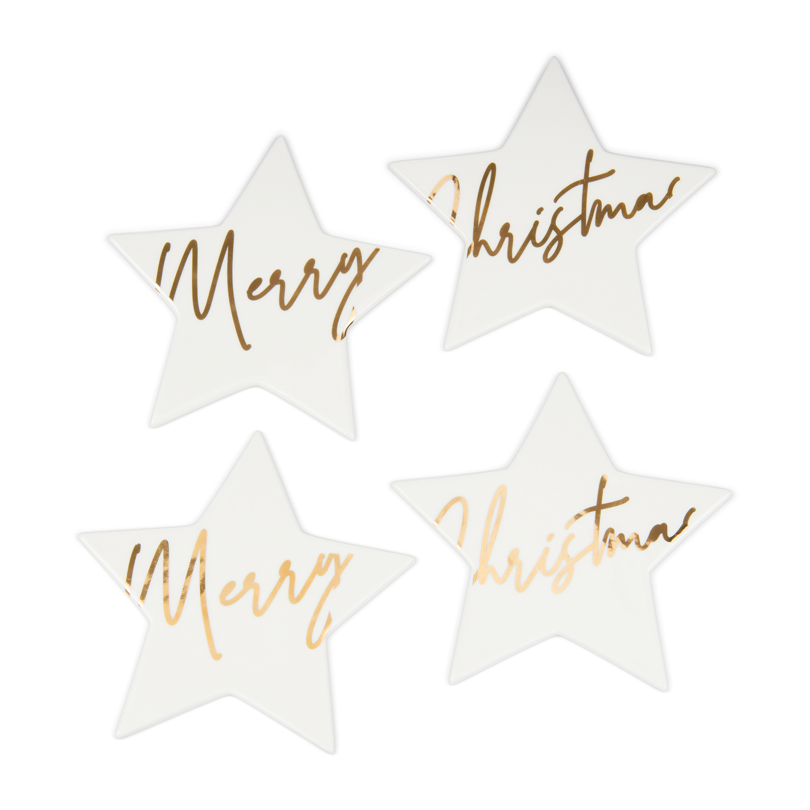 Merry Christmas Star Coasters 4 pieces