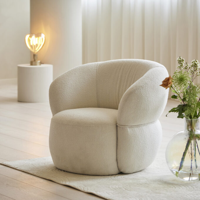 Fauteuil Rivièra Maison San Remo , boucle, simply white