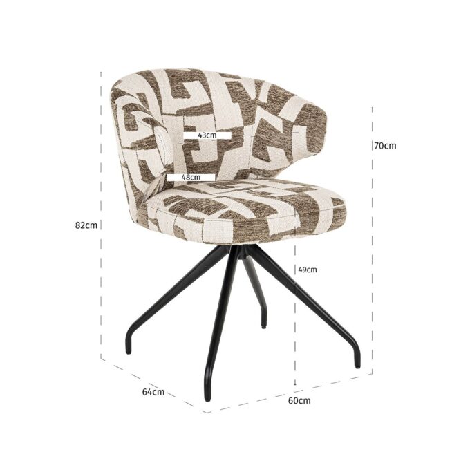 Draaifauteuil Milly moss graffic (Moss graffic)