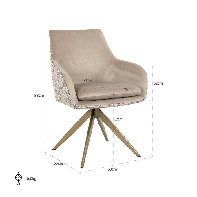 Draaifauteuil Lisonne be trendy nature / khaki velvet (Be Trendy 01 Nature)