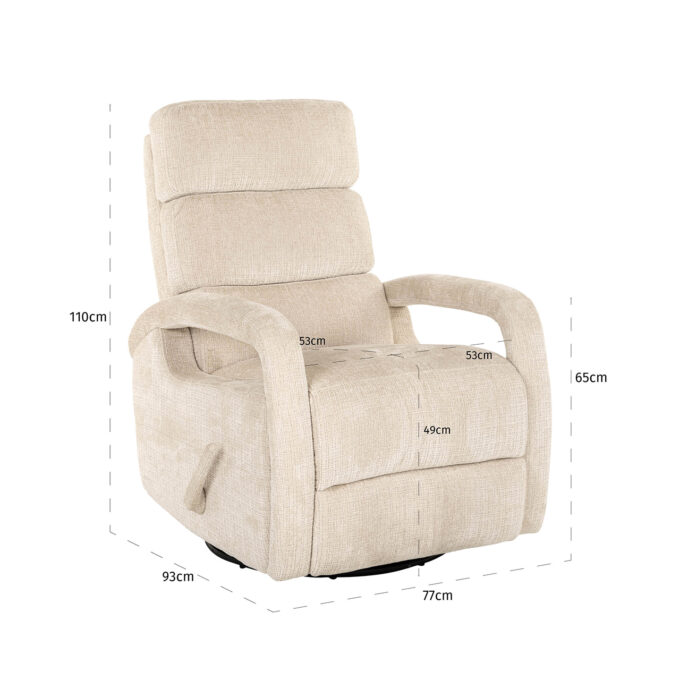 Relax draaifauteuil Denvi beige chenille (Niagara 902 beige)