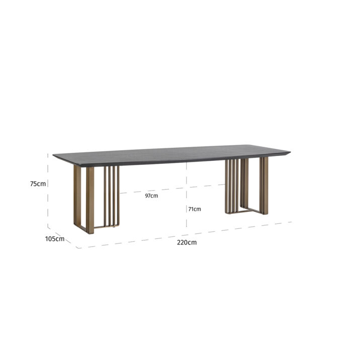 Eettafel Richmond Maverick 220 (Charcoal)