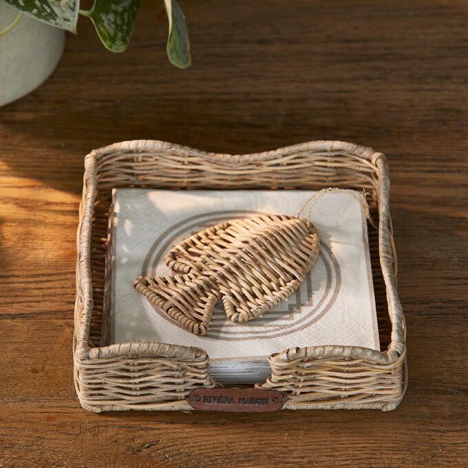 Servethouder Rustic Rattan Fish