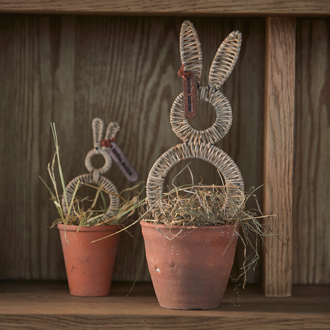 Decoratie Rustic Rattan Easter Bunny M