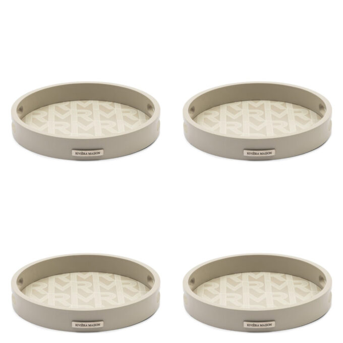 4 Stuks Dienblad RM Monogram Rond