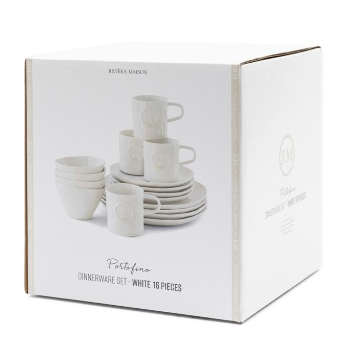 16-delig Servies Rivièra Maison Portofino Wit Nieuw!