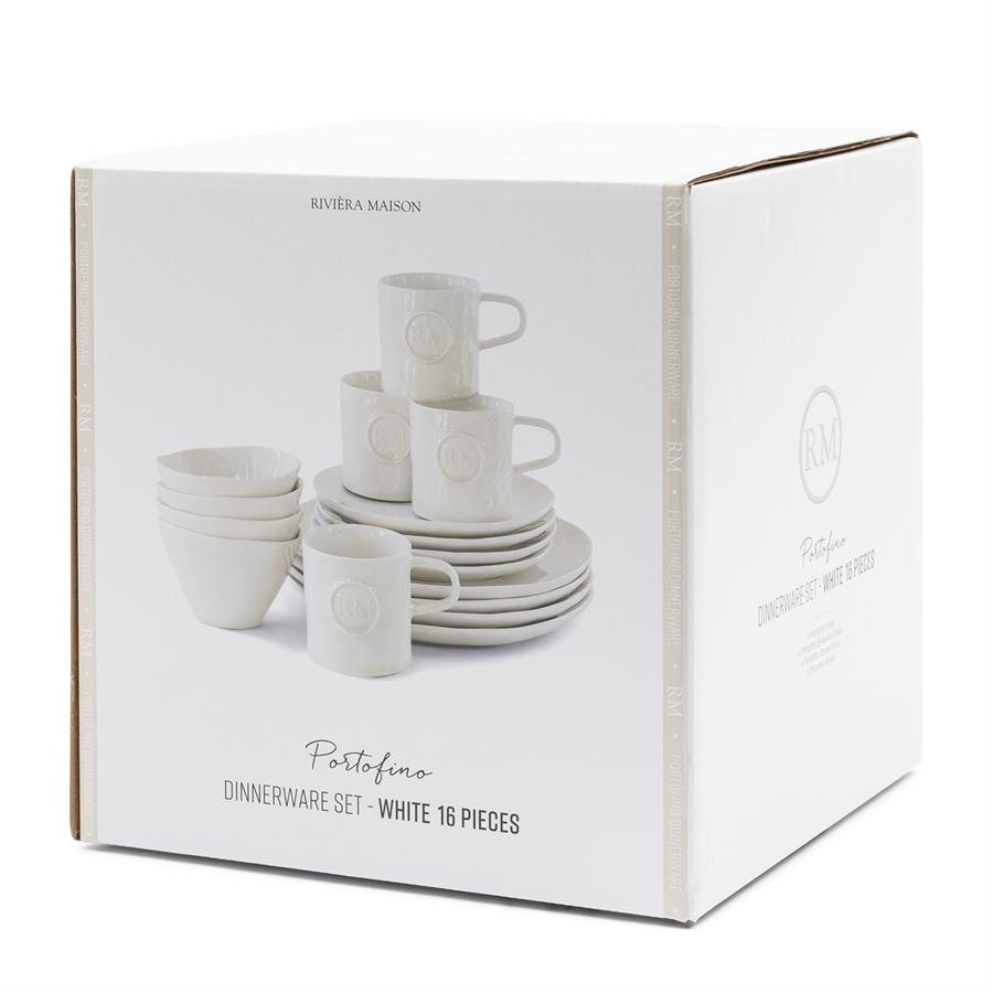 16-delig Servies Rivièra Maison Portofino Wit Nieuw!
