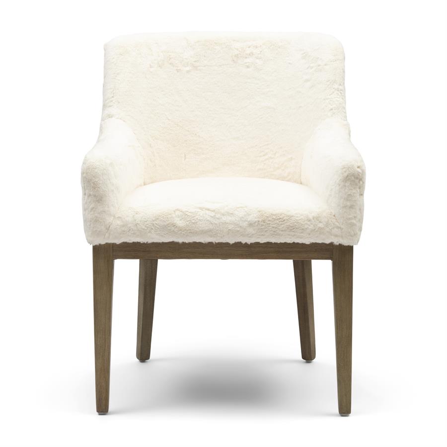Eetkamerstoel met leuning Rivièra Maison Whistler Faux Fur Snow