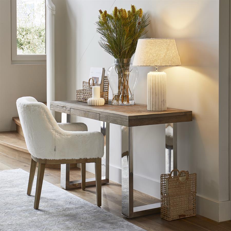 Eetkamerstoel met leuning Rivièra Maison Whistler Faux Fur Snow