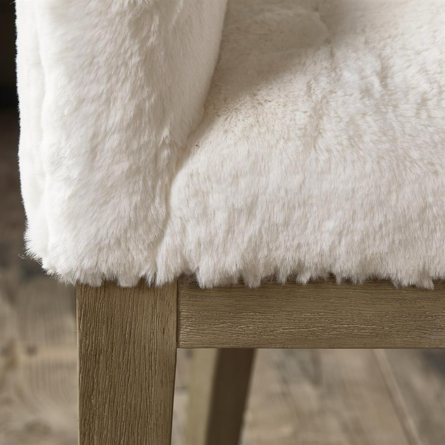 Eetkamerstoel met leuning Rivièra Maison Whistler Faux Fur Snow
