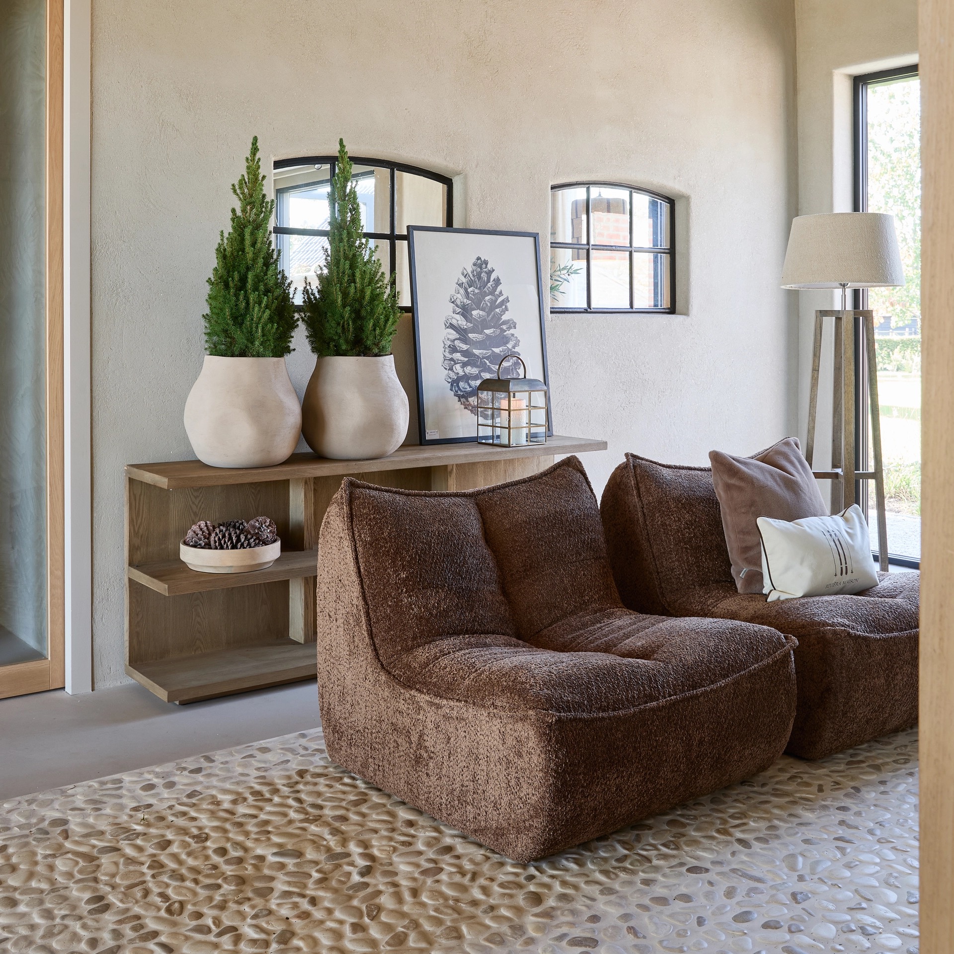 Rivièra Maison Accent Chair Manhattan Weave Umber Brown