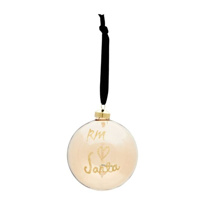 Ornament RM Loves Santa, Goud, Ø10cm