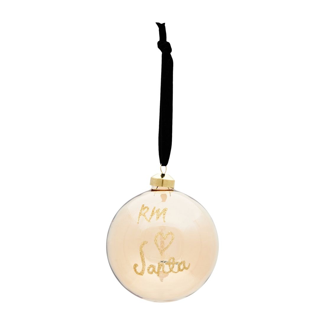 Ornament RM Loves Santa, Goud, Ø10cm