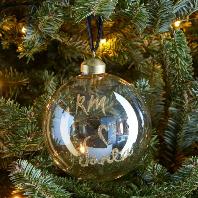 Ornament RM Loves Santa, Goud, Ø10cm