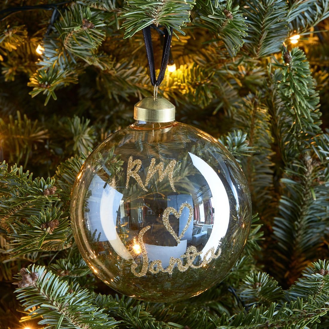 Ornament RM Loves Santa, Goud, Ø10cm